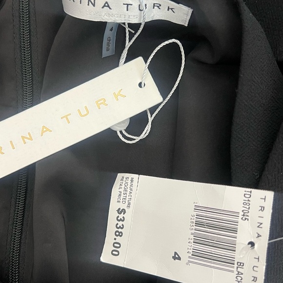 Trina Turk Black retro mod mini dress with gold starburst embellishments Size 4 - Picture 9 of 9